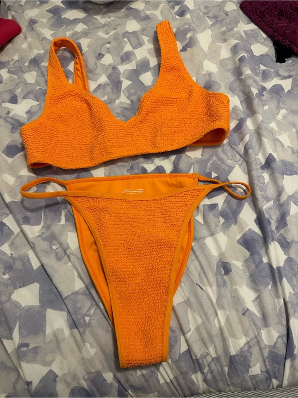 PacSun Orange Textured Bikini Two-Piece